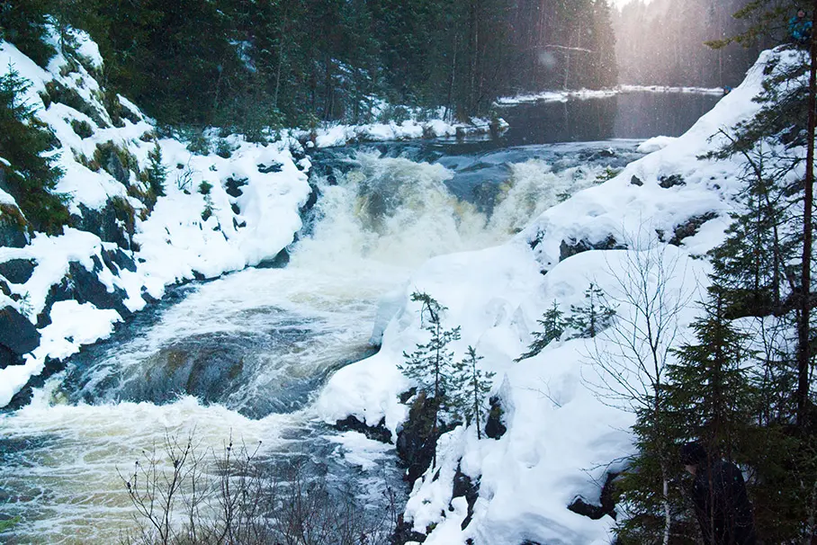 Водопад кивач зимой фото Водопад кивач зимой фото