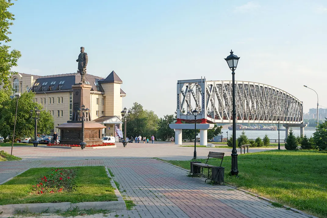 Памятник Александру III, железнодорожный мост, Новосибирск